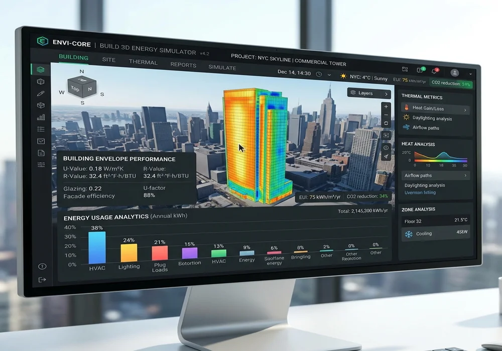 3D Building Energy Modeling Dashboard Simulation