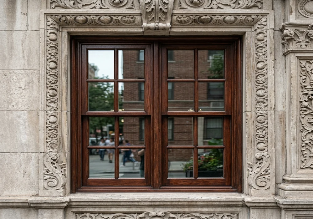 Engineering preservation inspection of historic window frames and architectural exterior masonry