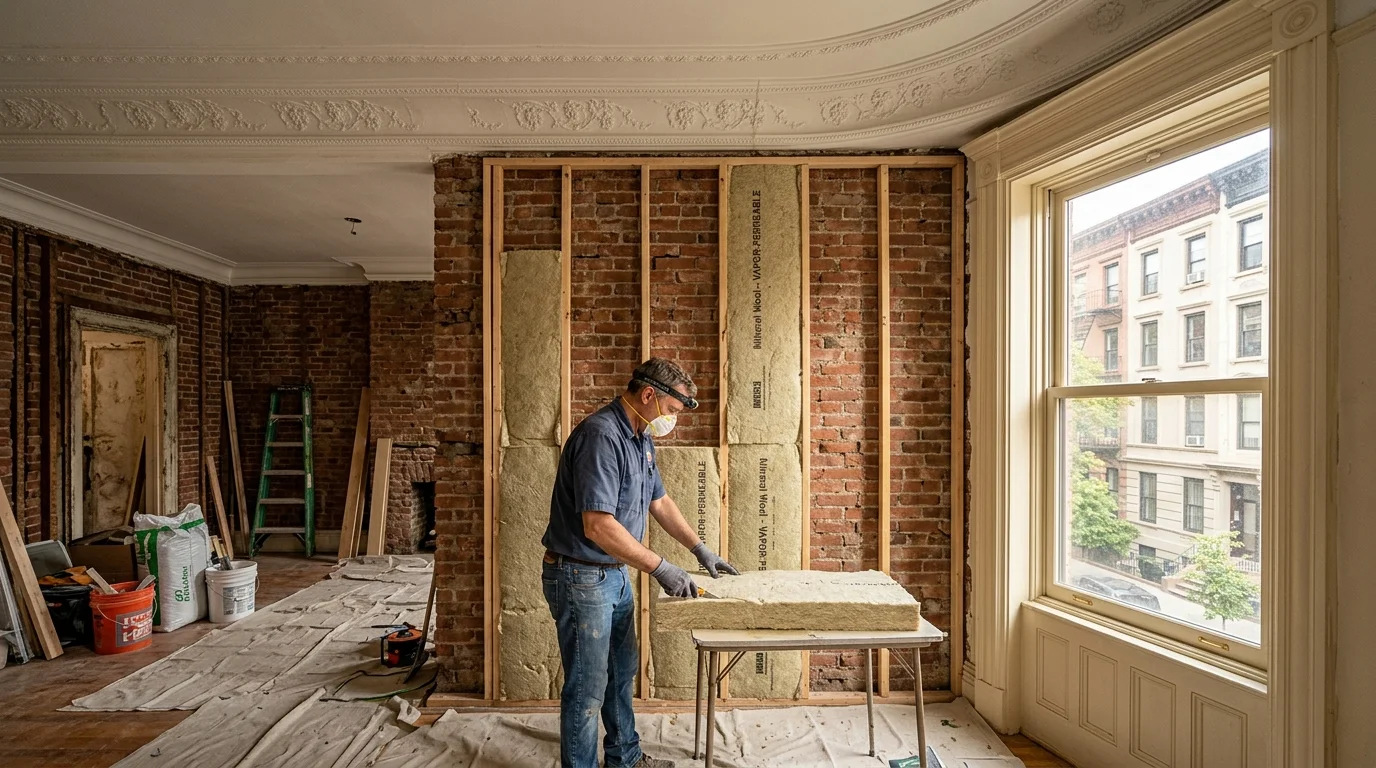 Interior Restoration and Vapor-Permeable Insulation Installation in Pre-War NYC Apartment
