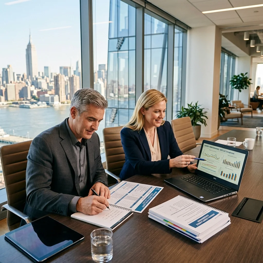 Property Manager and Consultant Reviewing LL84 Benchmarking Recovery Plan