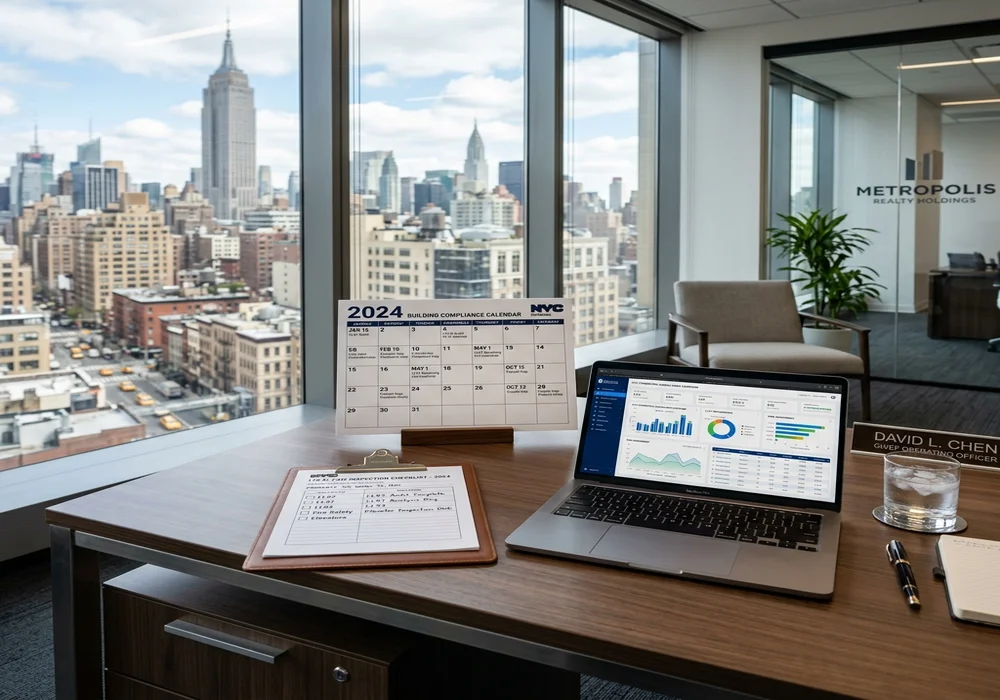 Organized NYC Local Law building compliance checklist and calendar