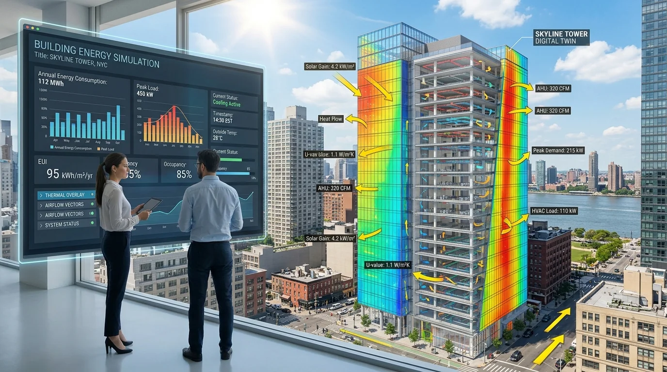 Whole-Building vs Component-Level Energy Modeling Digital Twin Simulation Interface in NYC Commercial Building